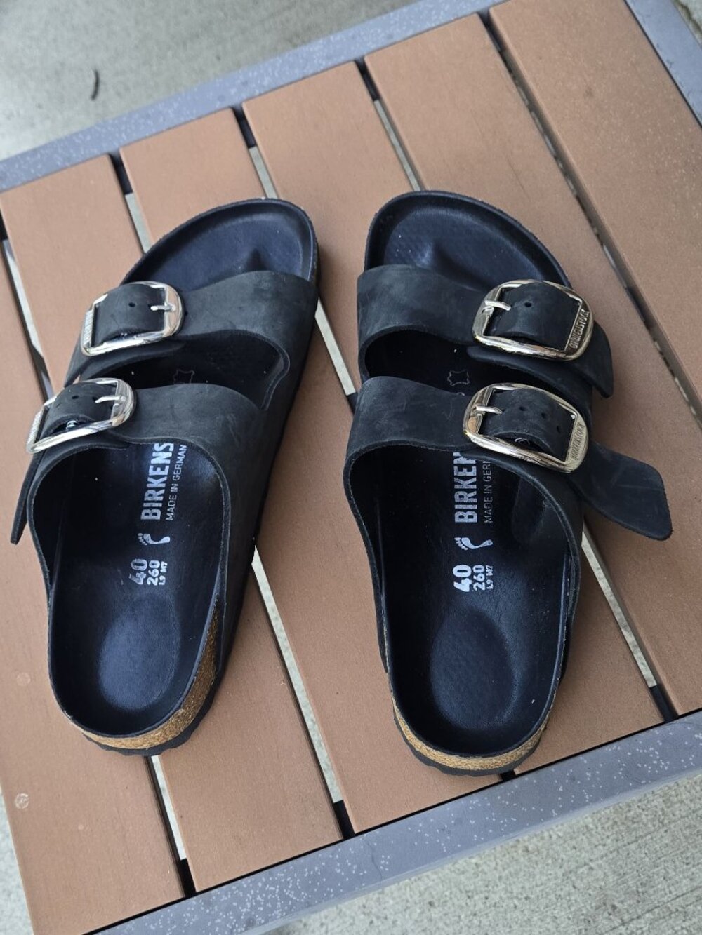 Birkenstocks! Arizona Big Silver Buckle EU Size 40